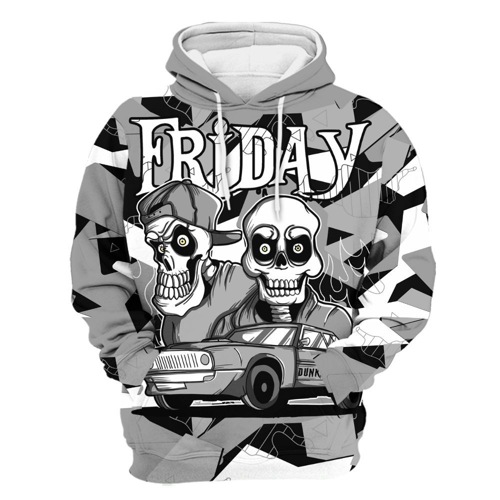 Hoodie To Match Black Wolf Grey 12s - Friday Funny Retro All Over Print