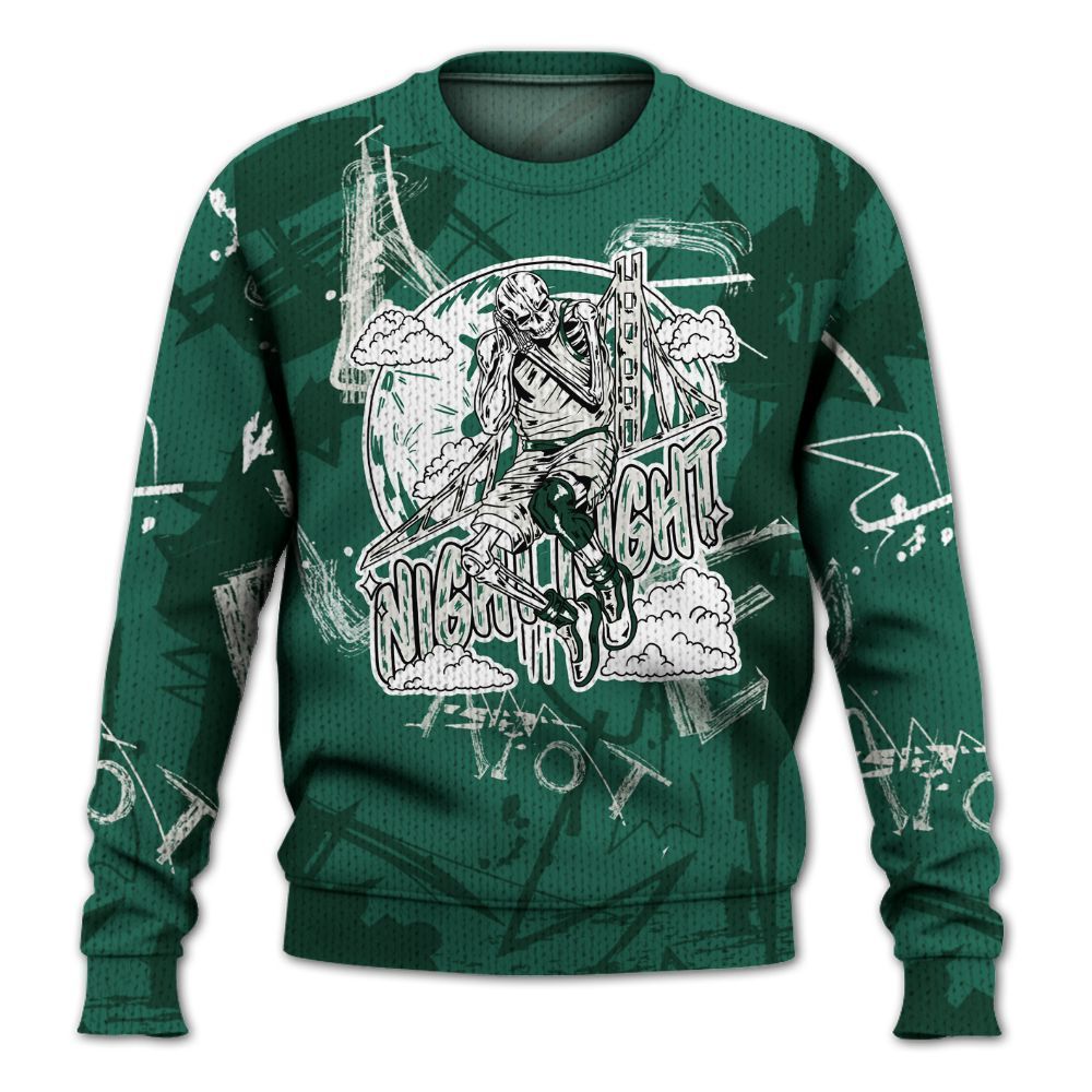 Knitted Sweater To Match Oxidized Green 4s - Seeya Skeleton Messyz