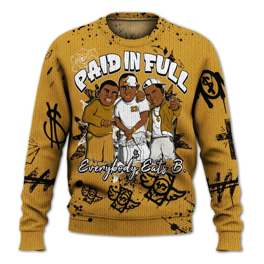 Knitted Sweater To Match Dunk Low Wheat Pale Ivory - Everybody Paid In Full Crayon