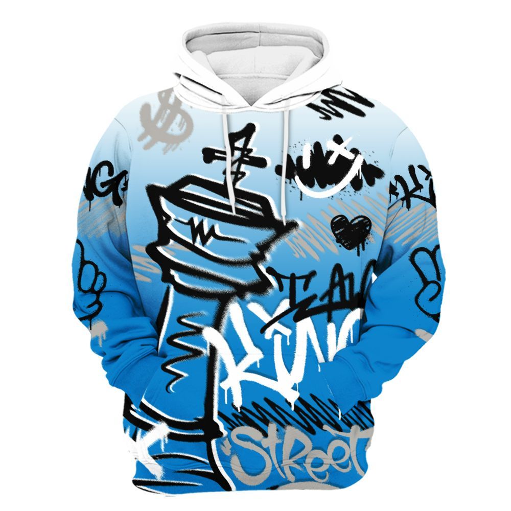 Hoodie To Match Industrial Blue 4s - Street King Chess Streetwear All Over Print