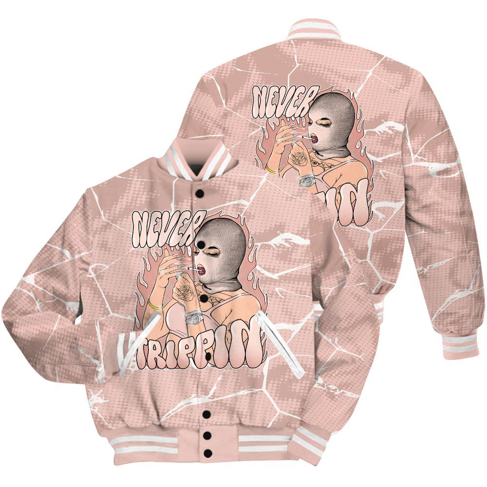 Varsity Jacket To Match Low Legend Pink 11s Shirt - Ne'er Trippin' Unique Crack All Over Print