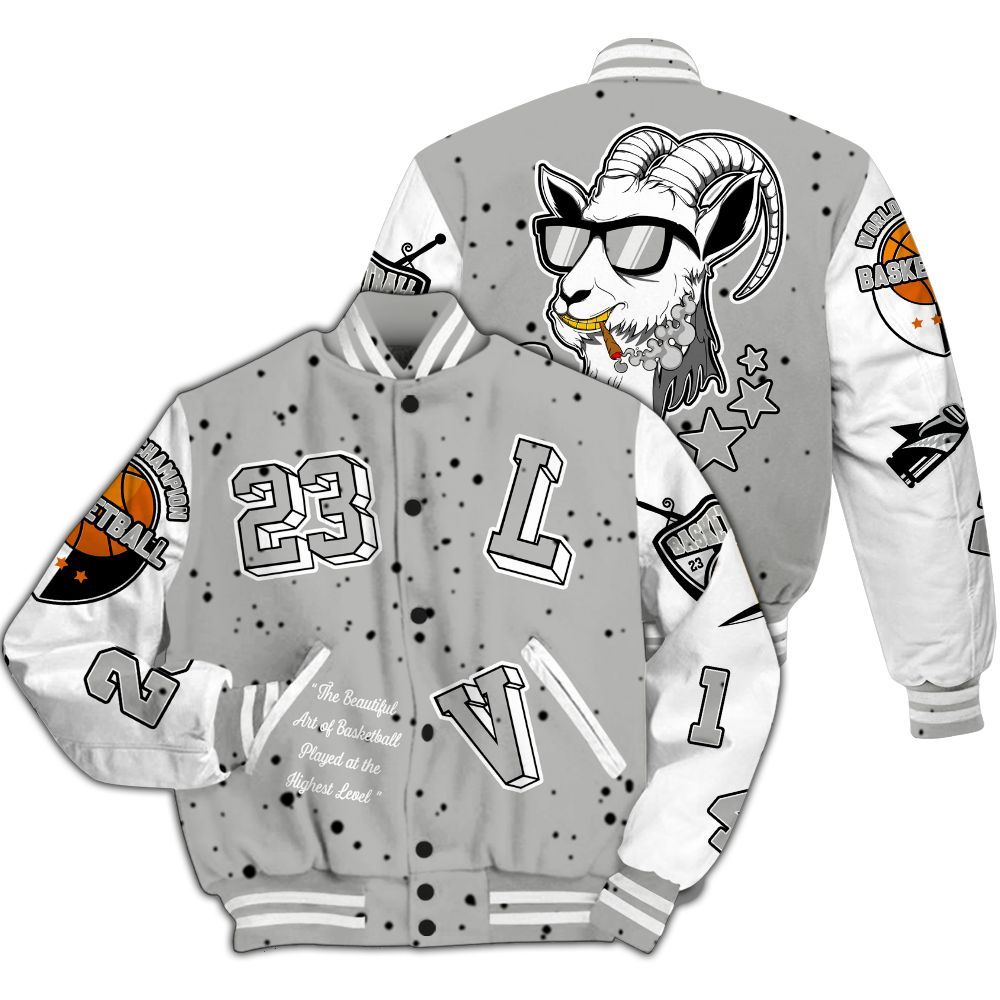 Varsity Jacket To Match Retro White Oreo 4s - The GOAT Got Em Streetwear All Over Print