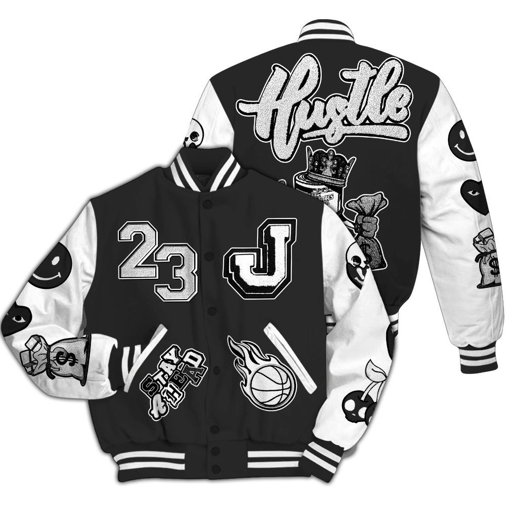 Varsity Jacket To Match White Thunder 4s - Hustles Money Number 23 All Over Print