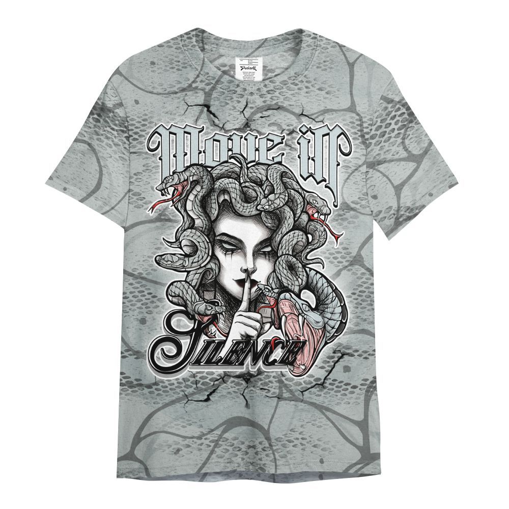 Shirt To Match Black Wolf Grey 12s - Girl Move In Silence All Over Print