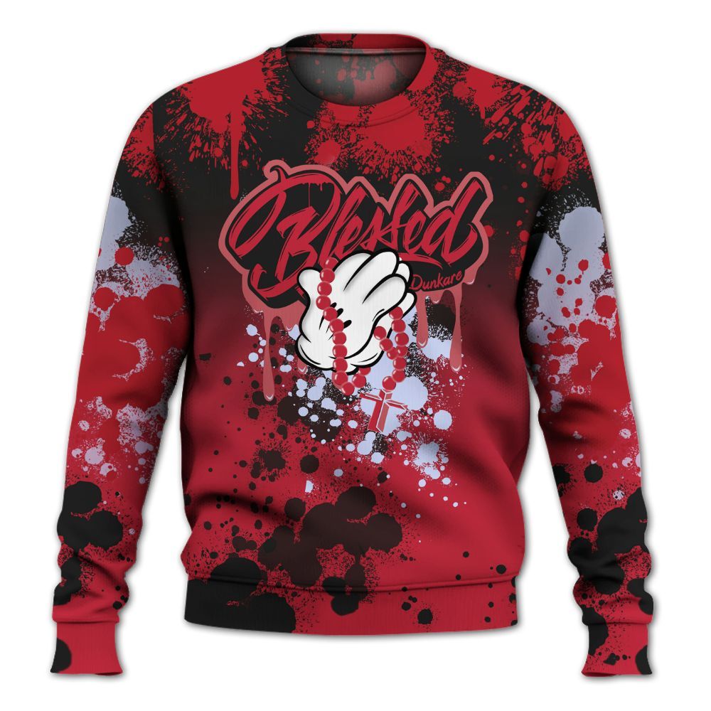 Sweatshirt To Match Toro Bravo 6s - God Blessed Ink Drip All Over Print