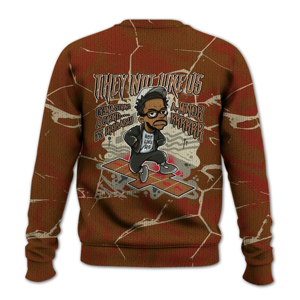 Knitted Sweater To Match Archaeo Brown 5s - Hopscotch Dislike Us Graphic Crack