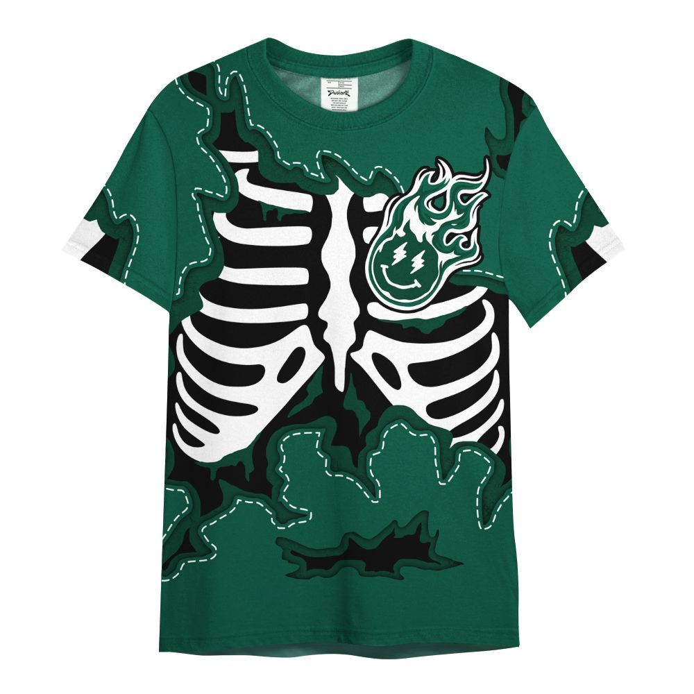 Shirt To Match Oxidized Green 4s - Skeleton Smiley Face All Over Print