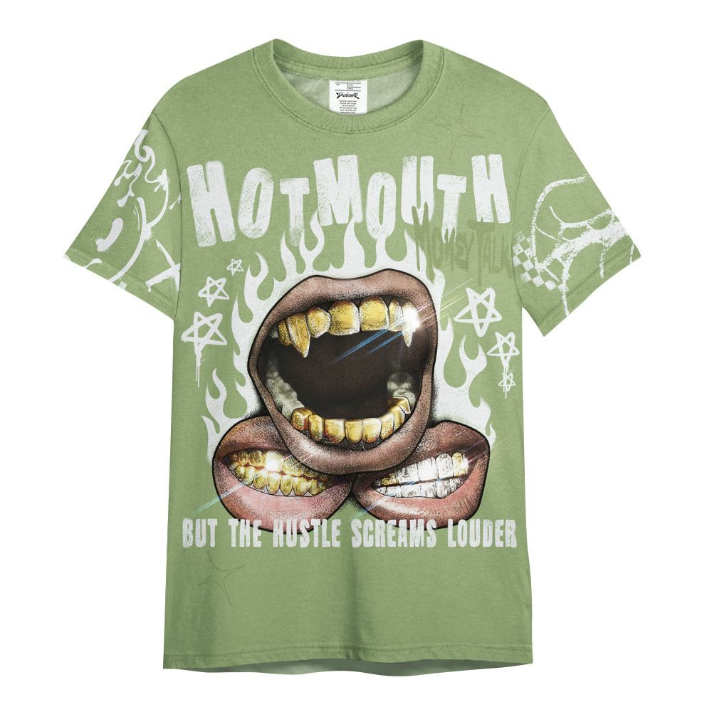 Shirt To Match Oil Green 4s - Mouth Burning Street Style All Over Print