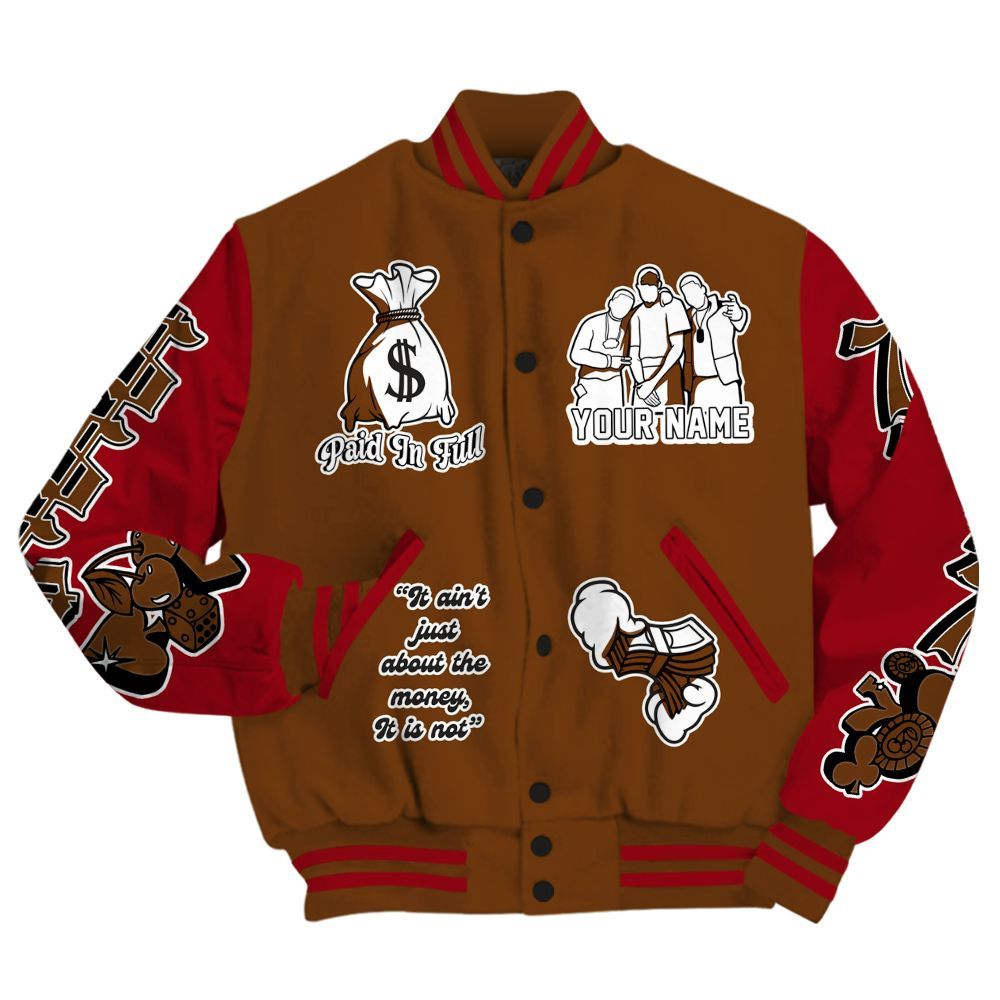 Varsity Jacket To Match Archaeo Brown 5s - Paid In Full Baseball Varsity Jacket Custom Name All Over Print