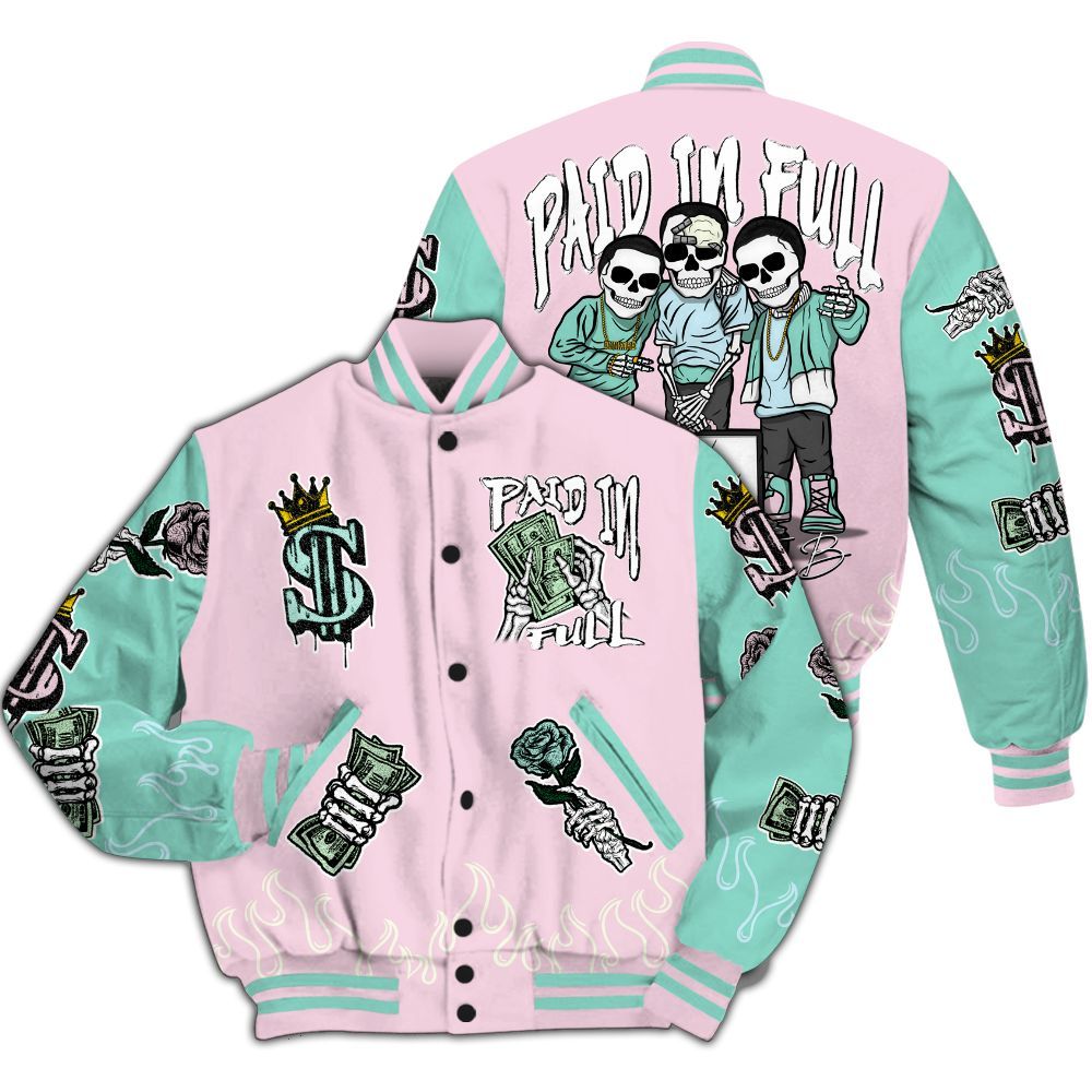 Varsity Jacket To Match Retro Easter 5s - Fire Everybody Paid In All Over Print