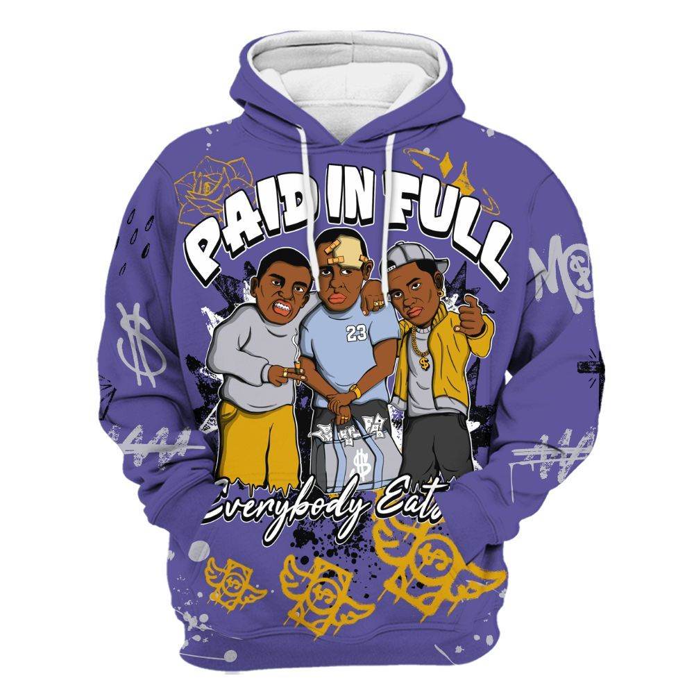 Hoodie To Match Lakeshow 4s - Everybody Paid In Full Crayon All Over Print