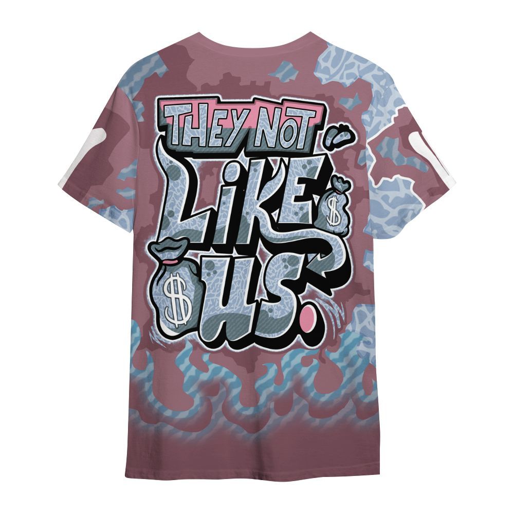 Shirt To Match Denim Pink Glow 3s - Dislike Us Graphic Burning Custom Name All Over Print