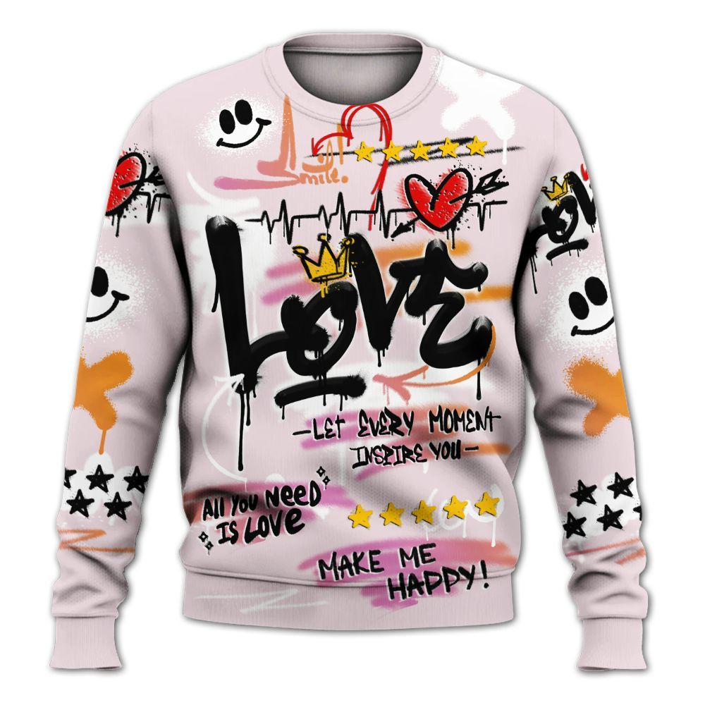 Sweatshirt To Match Book Sunrise 1s - Happy Love Beats Graffiti Streetwear All Over Print