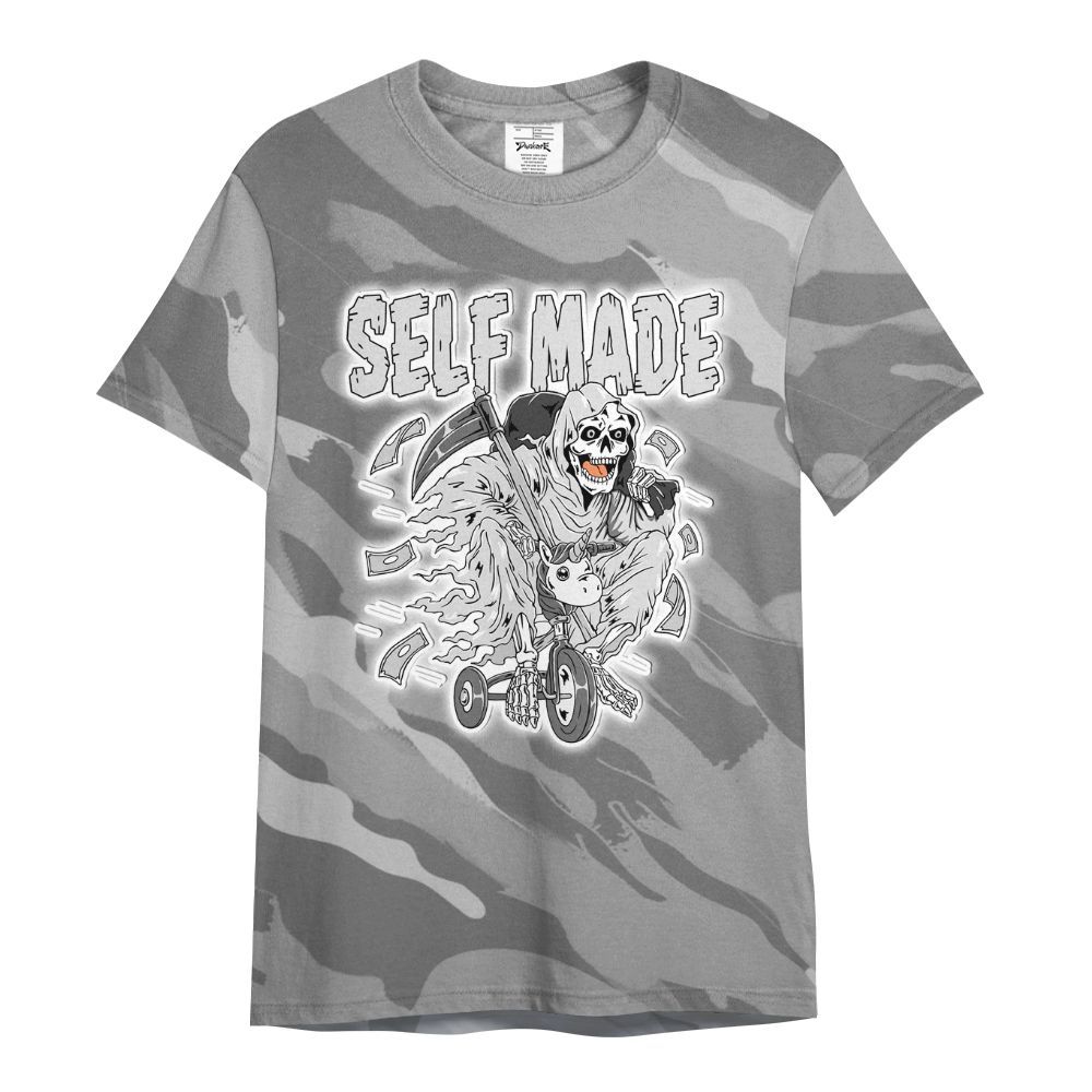 Shirt To Match Black Wolf Grey 12s - Self Make Skeleton Colored All Over Print