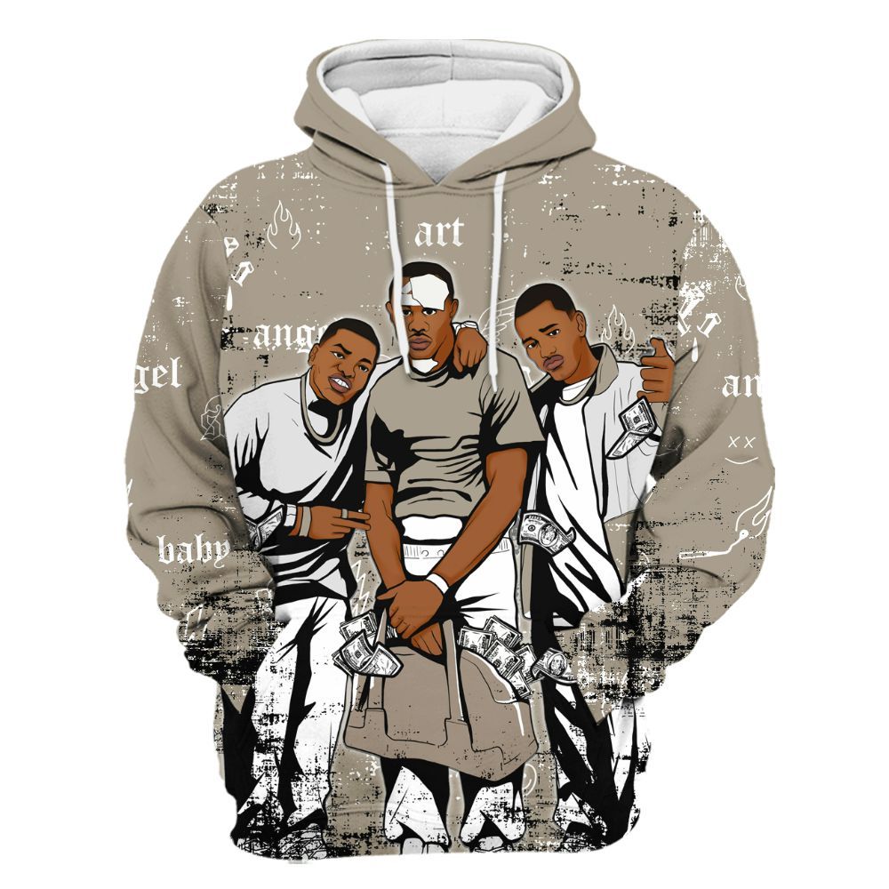 Hoodie To Match High OG Khaki 1s - Paid In Full Money All Over Print