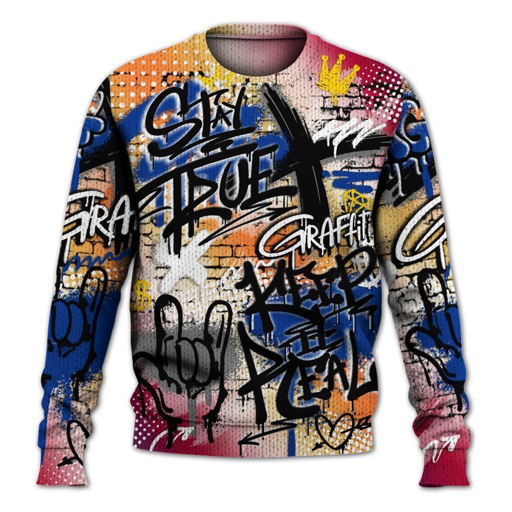 Knitted Sweater To Match Air Griffey Max Los Angeles 1s - True It Real Graffiti Streetwear