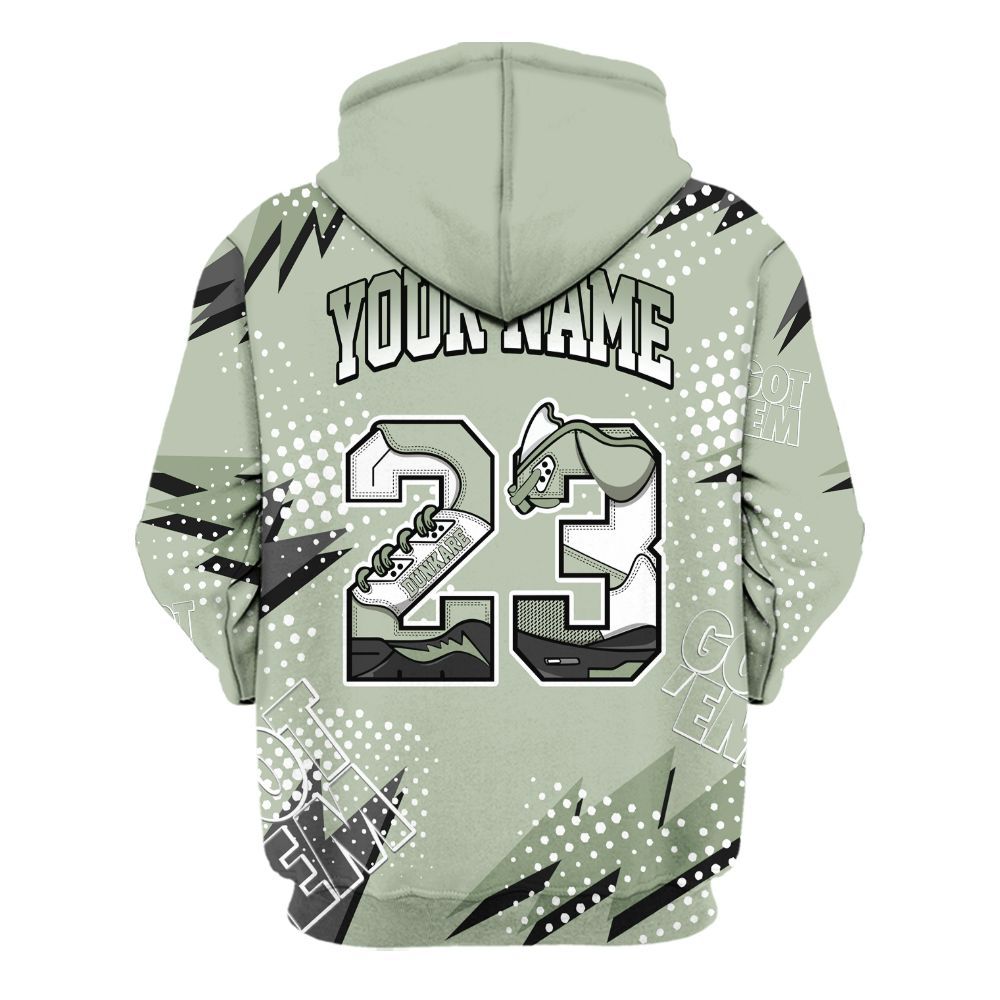 Hoodie To Match Seafoam Sail 4s - Custom Name Number 23 5s All Over Print