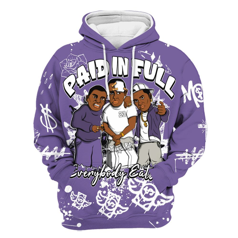 Hoodie To Match Dunk Low Black Raspberry - Everybody Paid In Full Crayon All Over Print