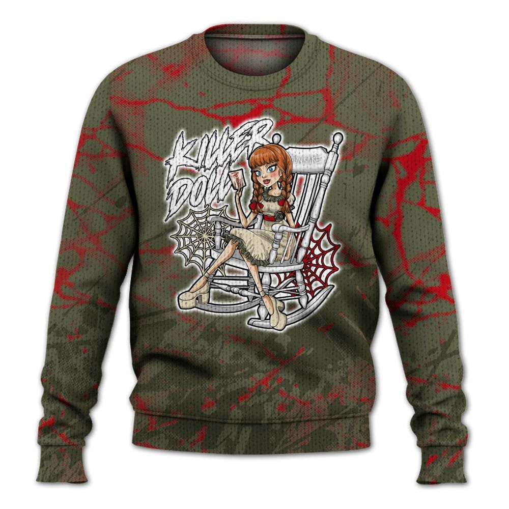 Knitted Sweater To Match Travis Scott Low OG Medium Olive 1s - Killer Doll-A Halloween Profound