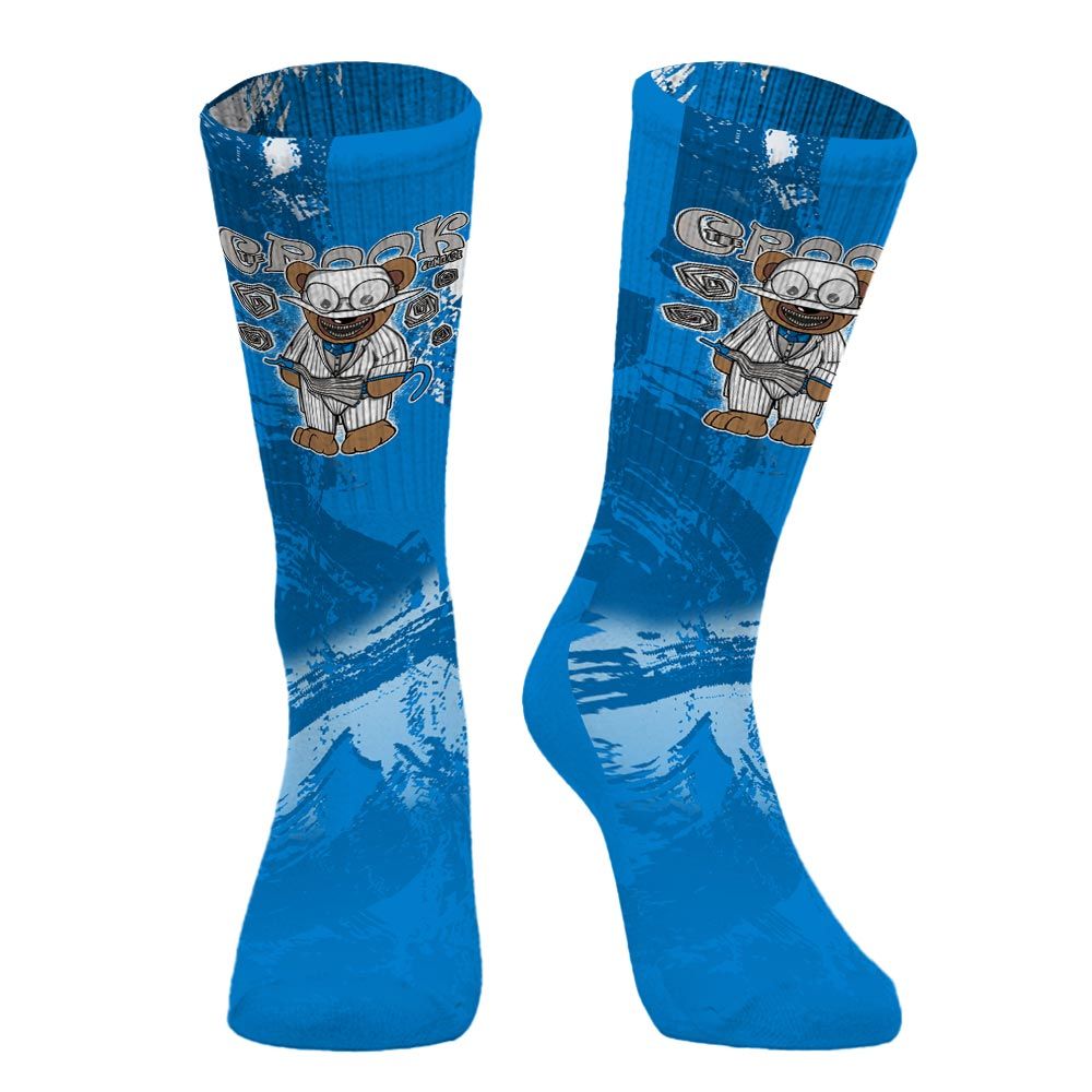 Sock To Match Military Blue 4s - Swindler Bear Circle Slpash