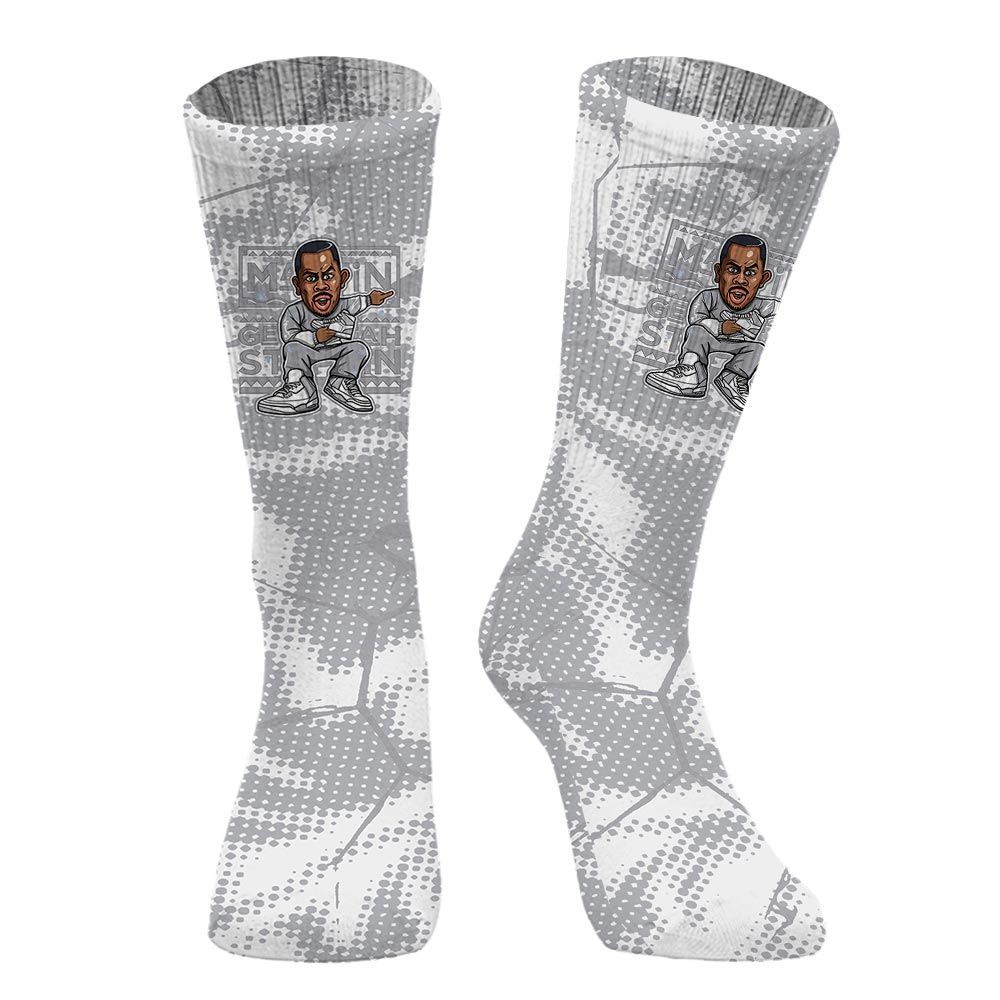 Sock To Match Low OG Wolf Grey 1s - Get Tag Sneakers Steppin' Graphic