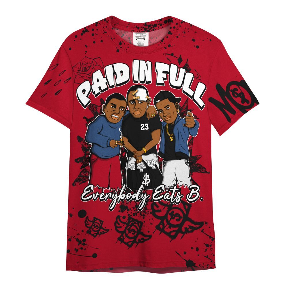 Shirt To Match Air Griffey Max Black Red Navy Blue 1s - Everybody Paid In Full Crayon All Over Print