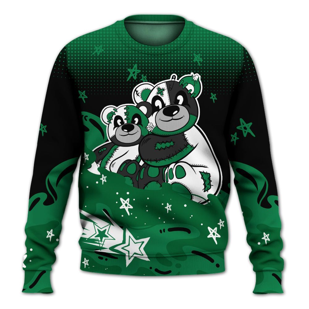 Sweatshirt To Match Pine Green 13s - Sincere Fondness Bear Stars All Over Print