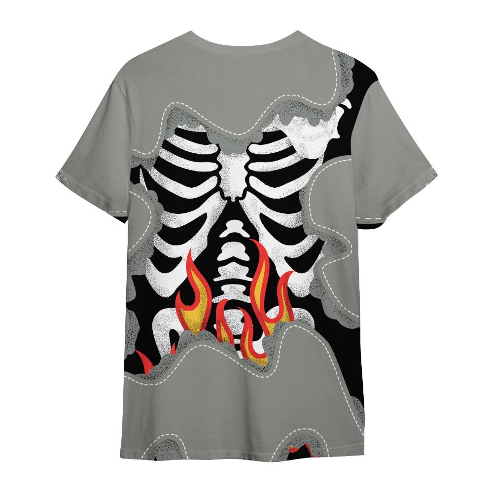 Shirt To Match Paris Olympics 4s - Skeleton Burning Heart Drip All Over Print