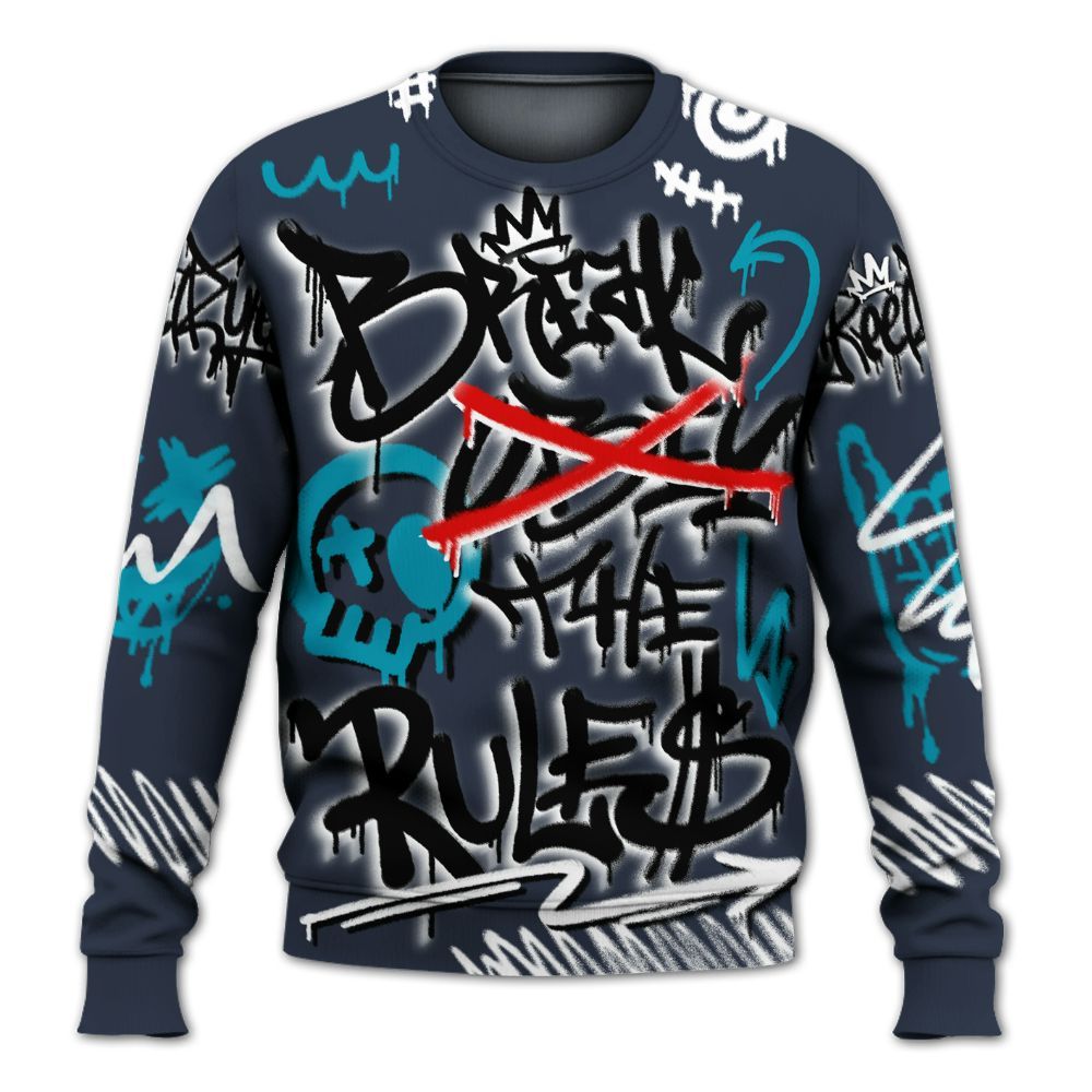Sweatshirt To Match Retro Obsidian 13s - Break Rules Streetwear All Over Print