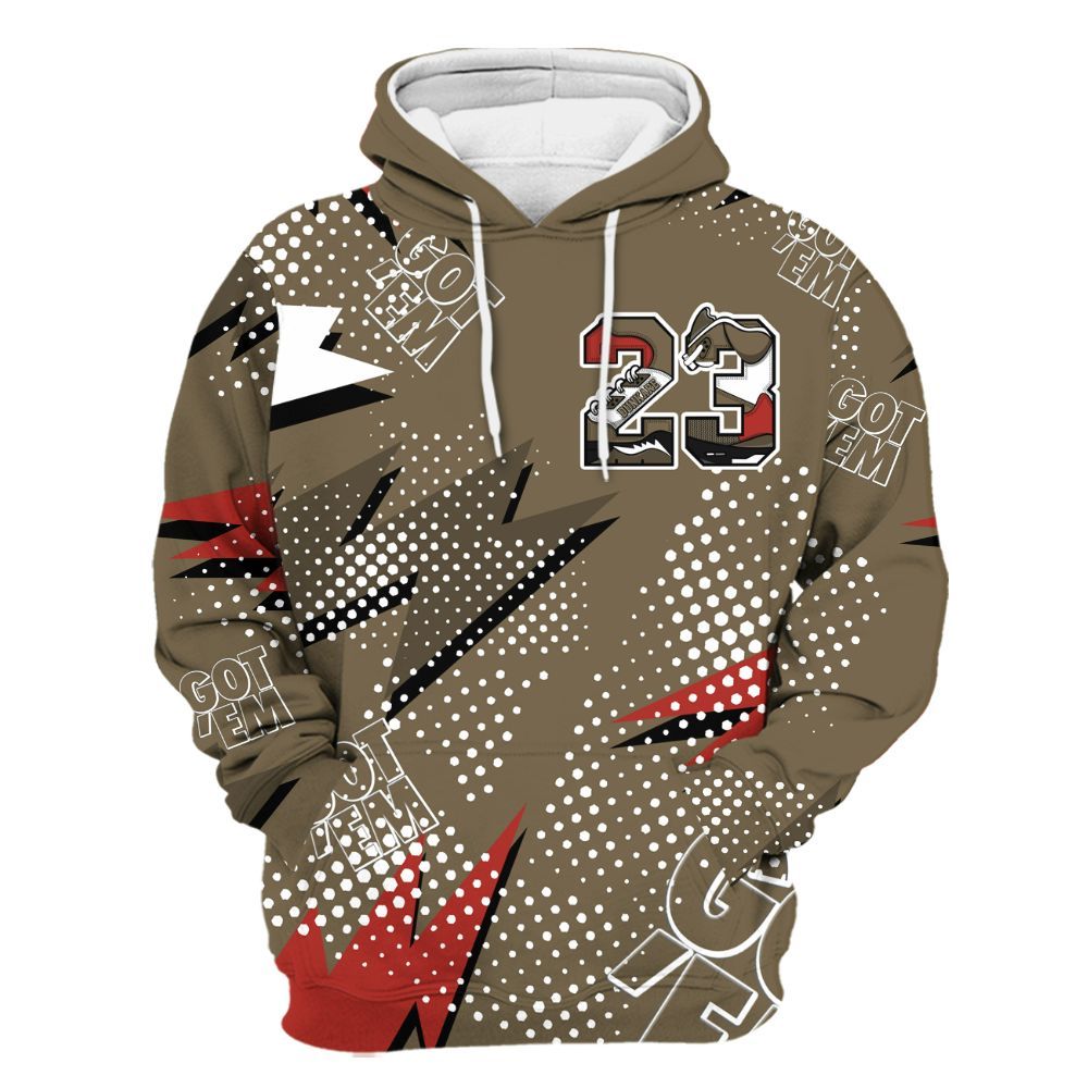 Hoodie To Match Olive 9s - Custom Name Number 23 5s All Over Print