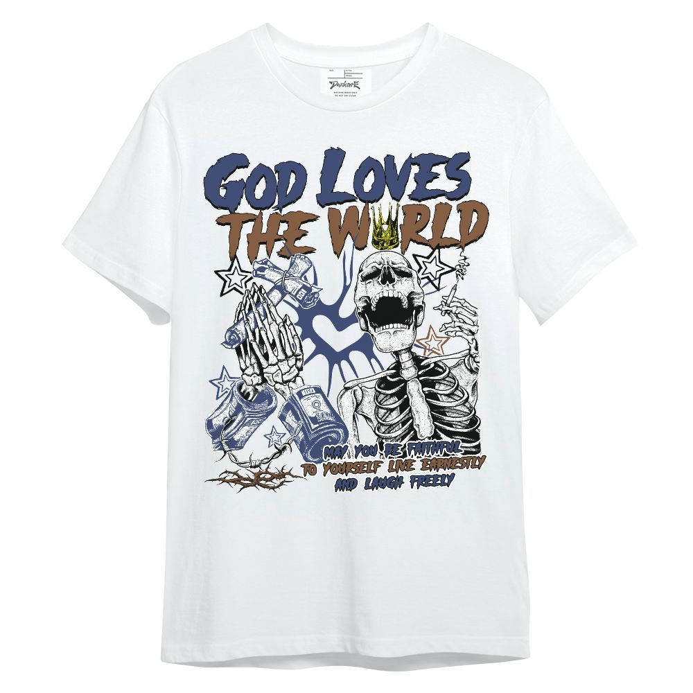 Shirt To Match Midnight Navy 13s - God Loves The World Unisex Shirt