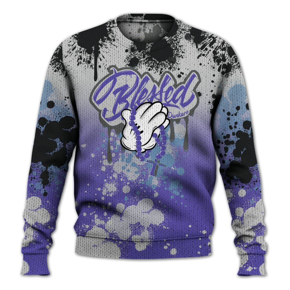 Knitted Sweater To Match Retro Concord 5s - God Blessed Ink Drip