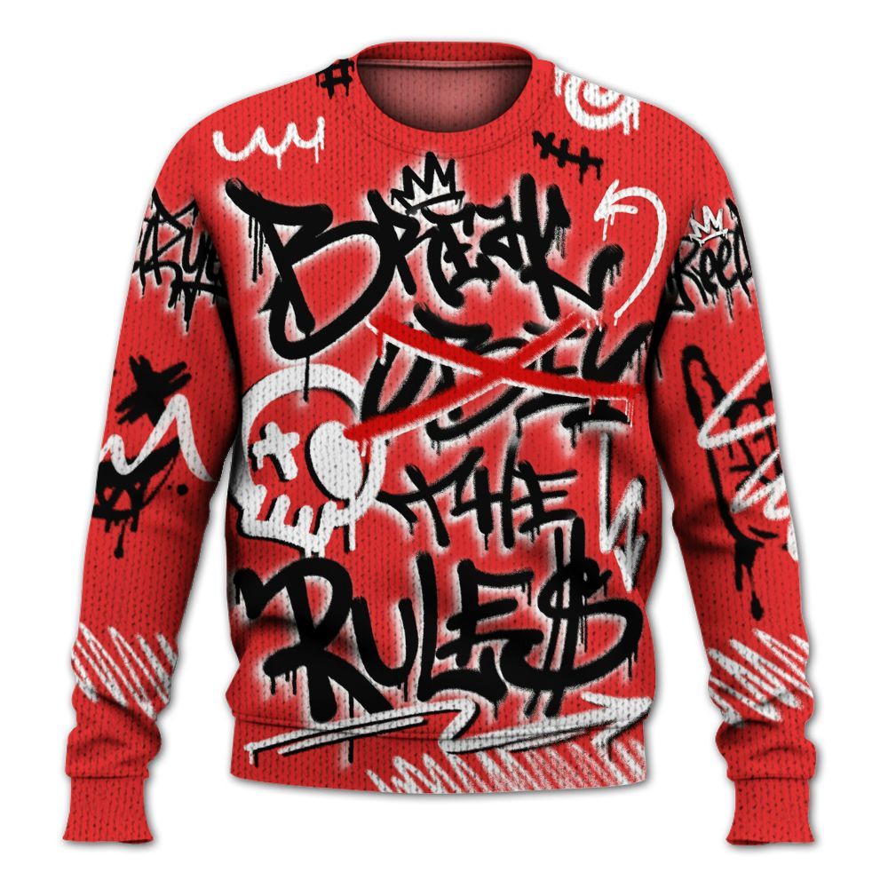 Knitted Sweater To Match Red Thunder 4s - Break Rules Streetwear