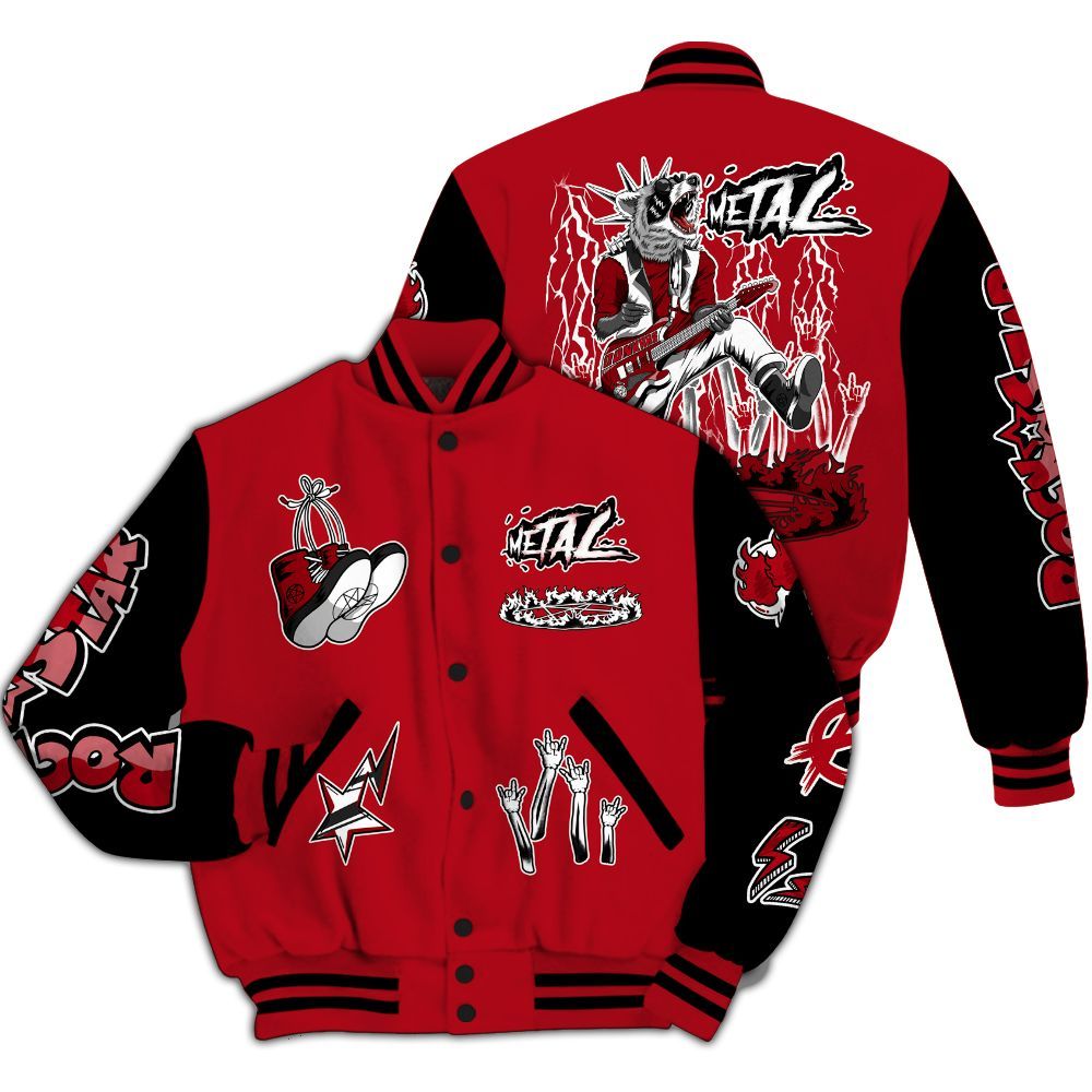 Varsity Jacket To Match Bred Velvet 11s - Punk Rock Raccoon All Over Print