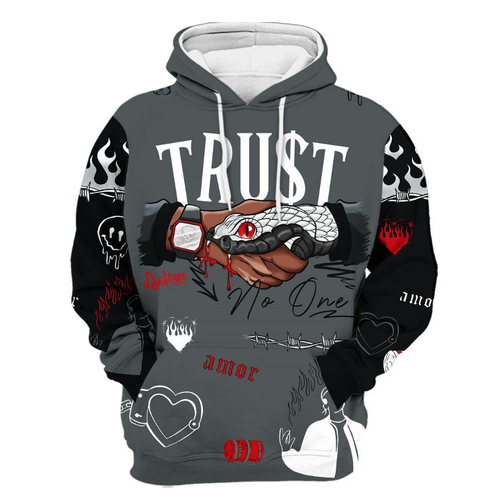 Hoodie To Match Black RM Nigel Sylvester 4s - Snake Trust No One All Over Print