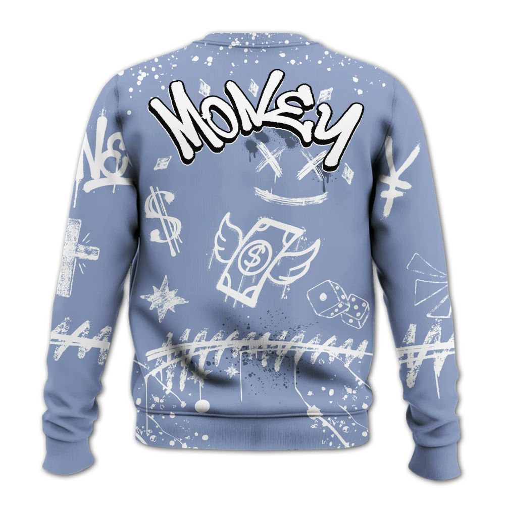 Sweatshirt To Match Retro Blue Grey 13s - Everybody Paid In Full Crayon All Over Print