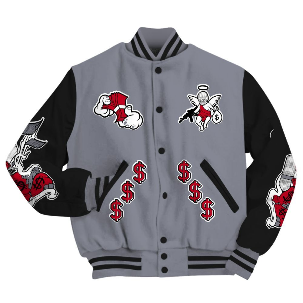 Varsity Jacket To Match Retro Black Flint 13s - Ones Move In Silence Graphic All Over Print