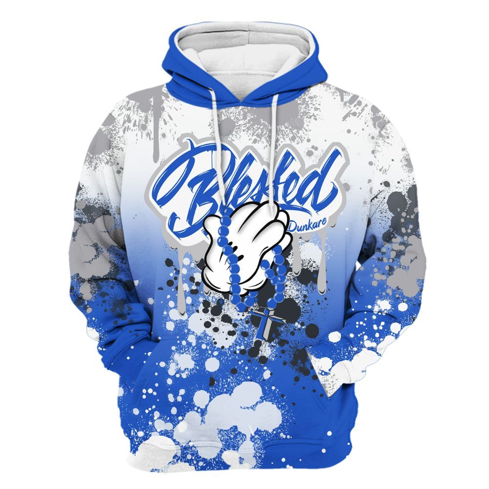 Hoodie To Match Retro Stealth 5s - God Blessed Ink Drip All Over Print