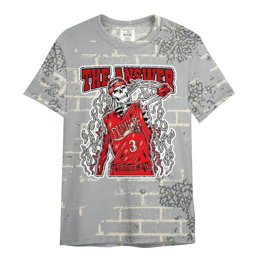 Shirt To Match Cement Grey 3s - Allen Answer Skeleton Brick All Over Print