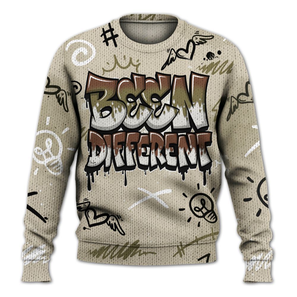 Sweater To Match Sail Neutral Olive 6s - Drip Been Di2ferent Graphic