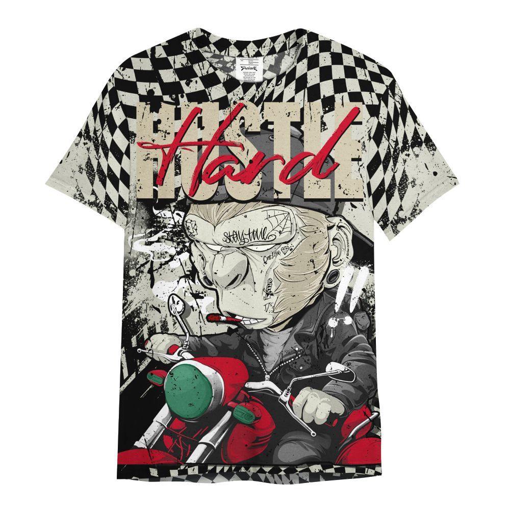 Shirt To Match El Grito 5s - Hustle Hard Monkey All Over Print