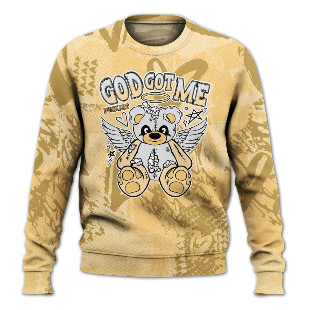 Sweatshirt To Match Pearl 6s - Gods Guides Me Bear Heart Grunge All Over Print
