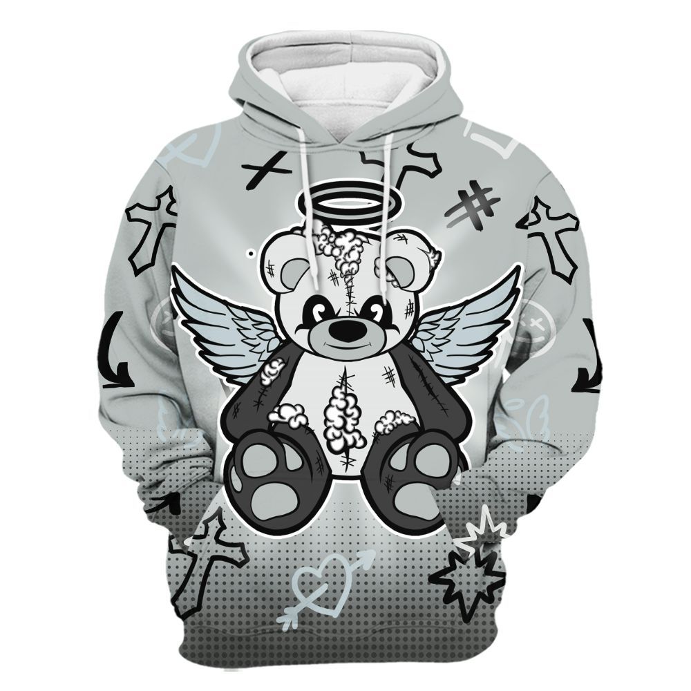 Hoodie To Match Black Wolf Grey 12s - Gods Guides Me Bear Graphics All Over Print
