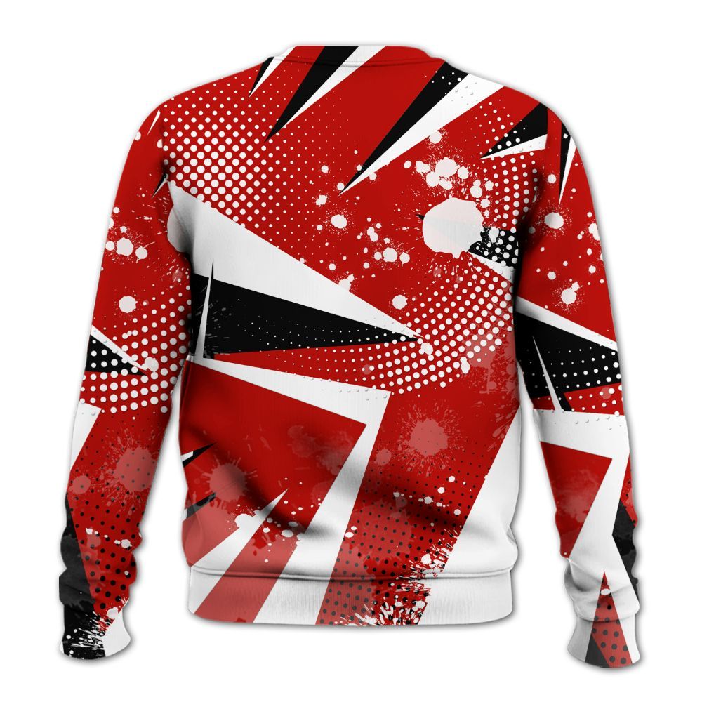 Sweatshirt To Match OG Fire Red 5s - Poly Trust No One Dripping All Over Print