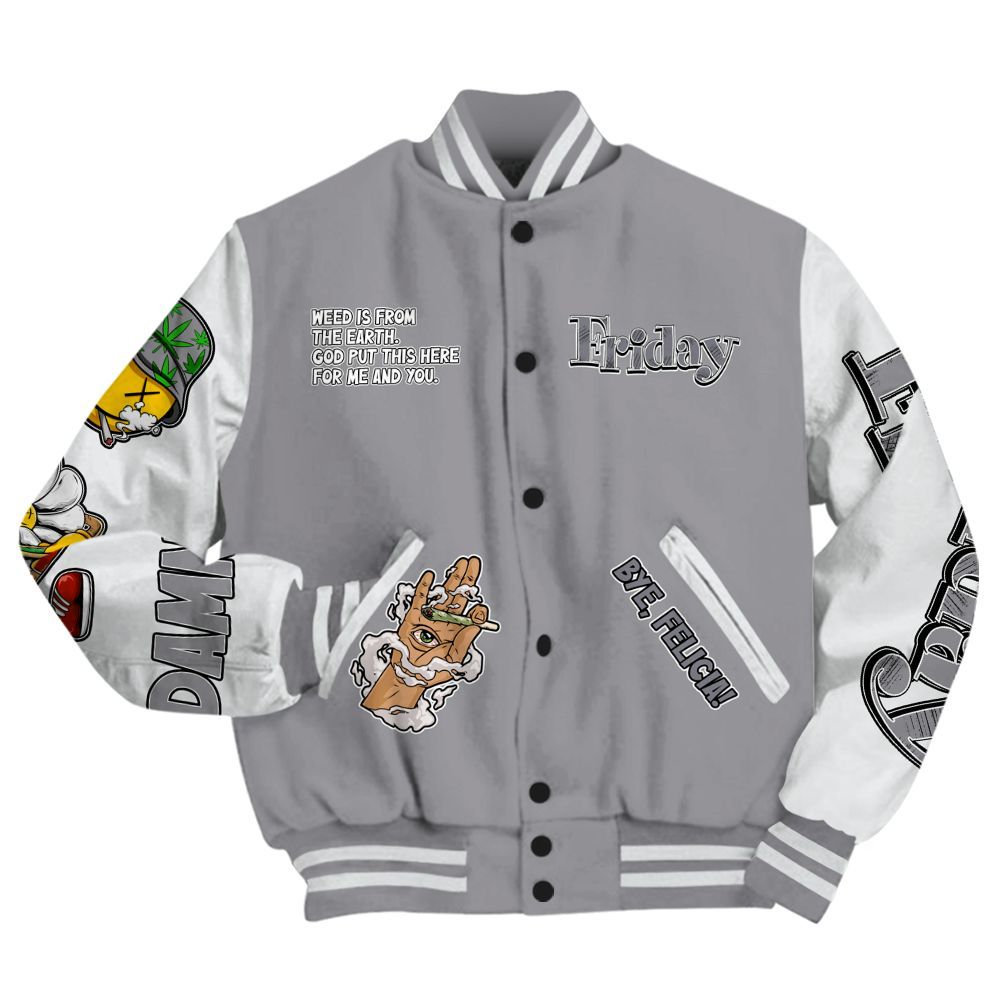 Varsity Jacket To Match Low Cement Grey 11s - Friday Sneaker Stress Style All Over Print