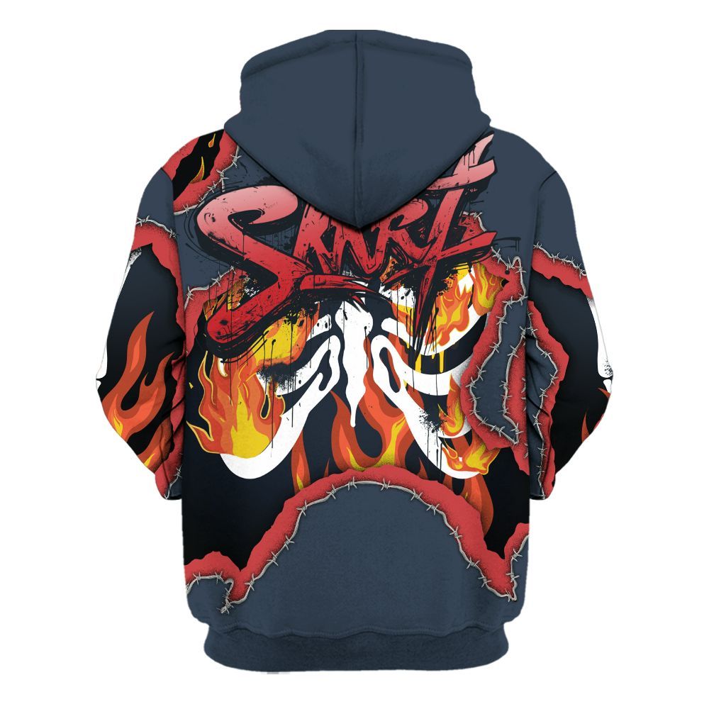 Hoodie To Match Retro Olympic 6s - Skeleton On Fire Skrrt All Over Print