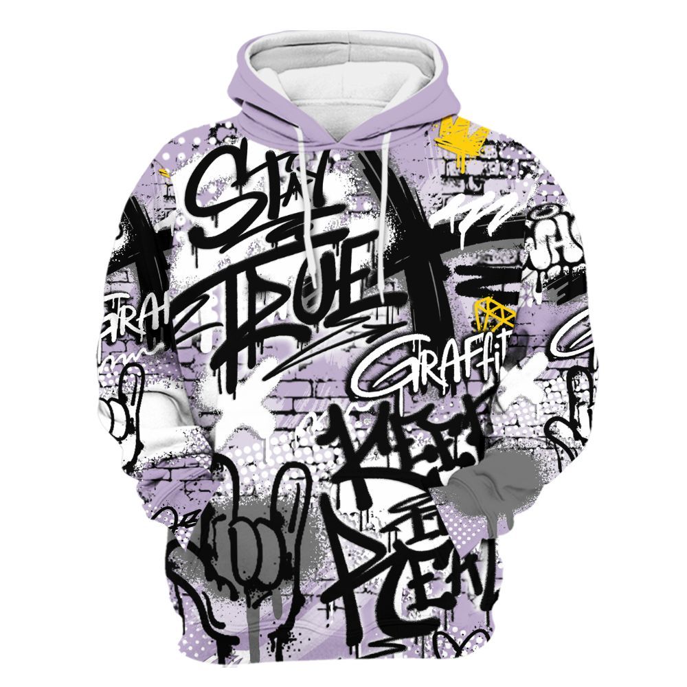 Hoodie To Match Low Pure Violet 11s - True It Real Graffiti Streetwear All Over Print