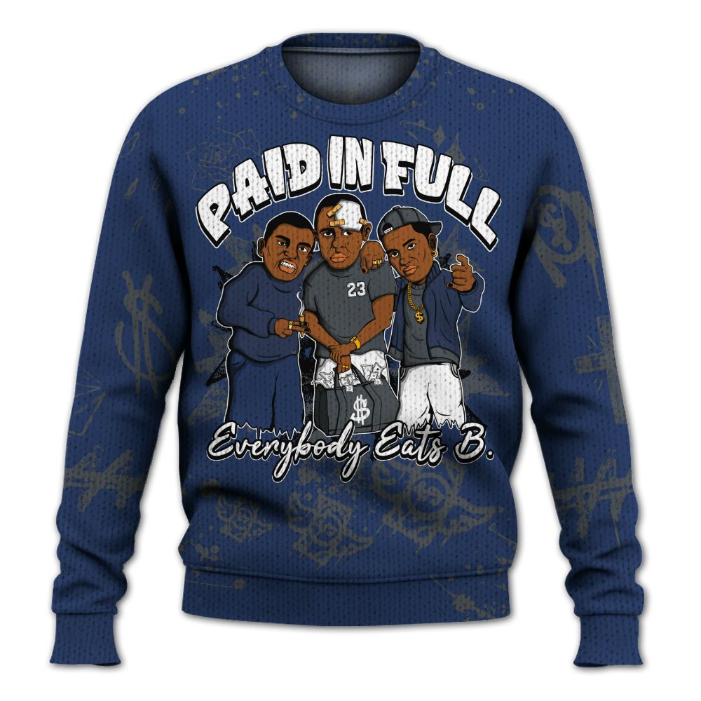 Knitted Sweater To Match Retro Flint 13s - Everybody Paid In Full Crayon