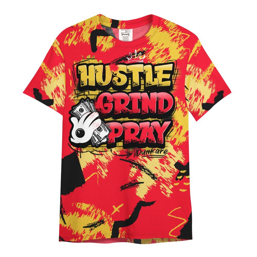 Shirt To Match KD 18 Air Bakin - Hustle Grind Pray Retro All Over Print