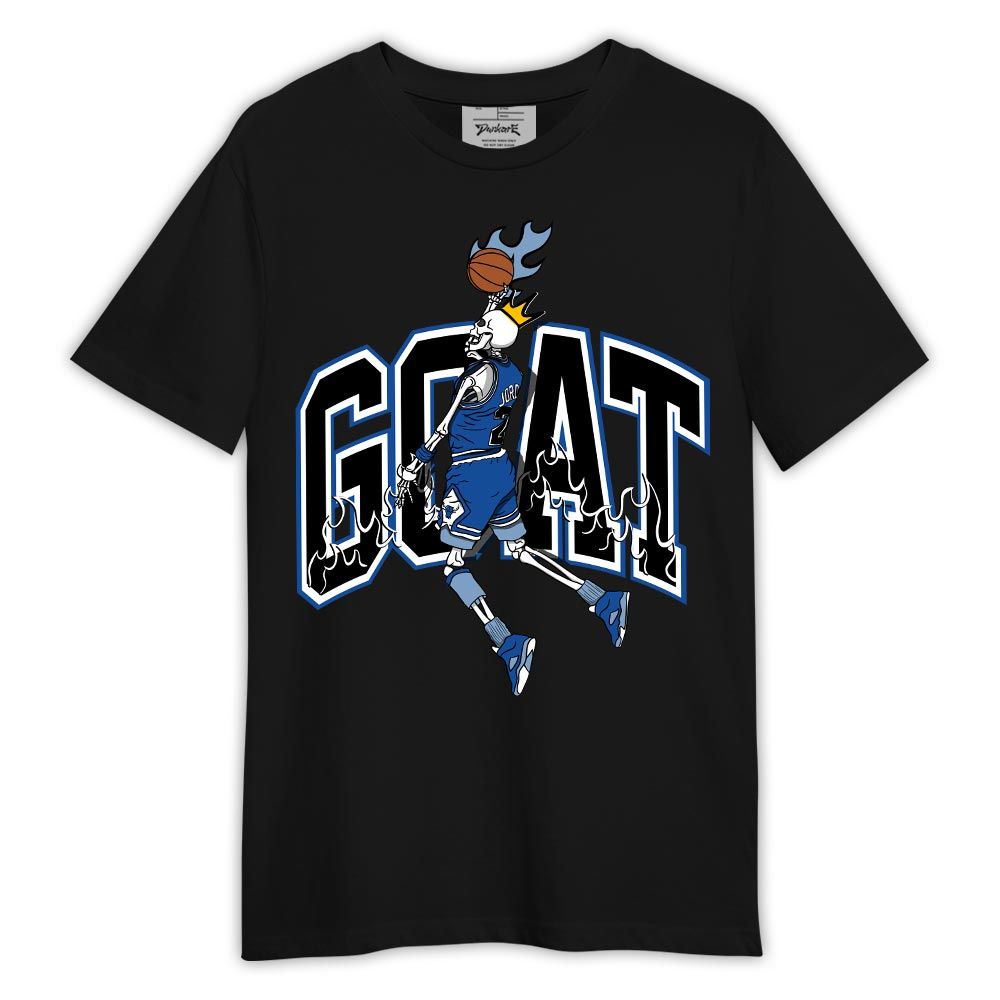 Shirt To Match Low Space Royal 11s - G.O.A.T Skeleton Fire Shirt Outfit